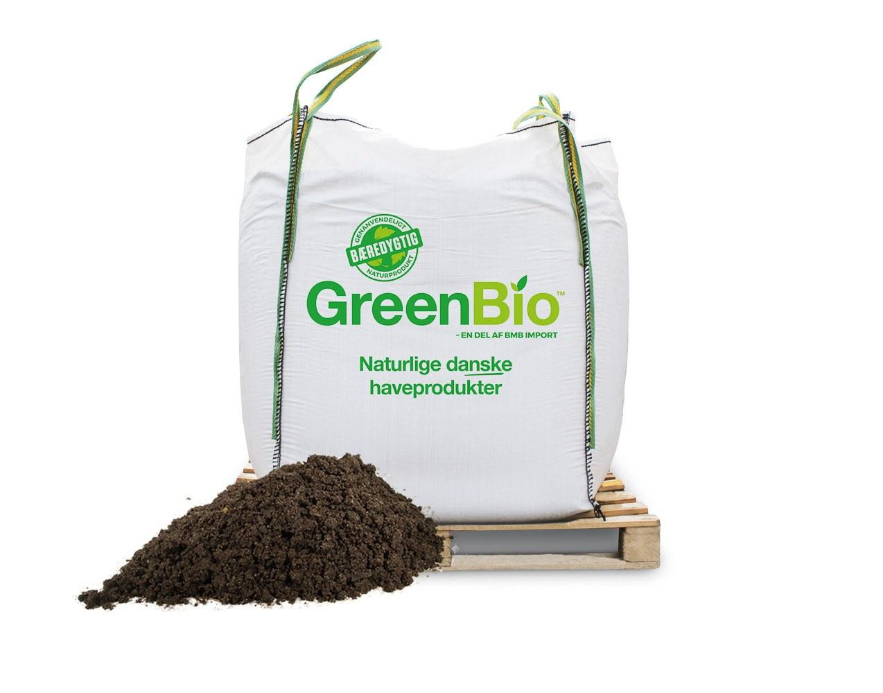 Bigbag med GreenBio højbedsmuld til økologisk dyrkning